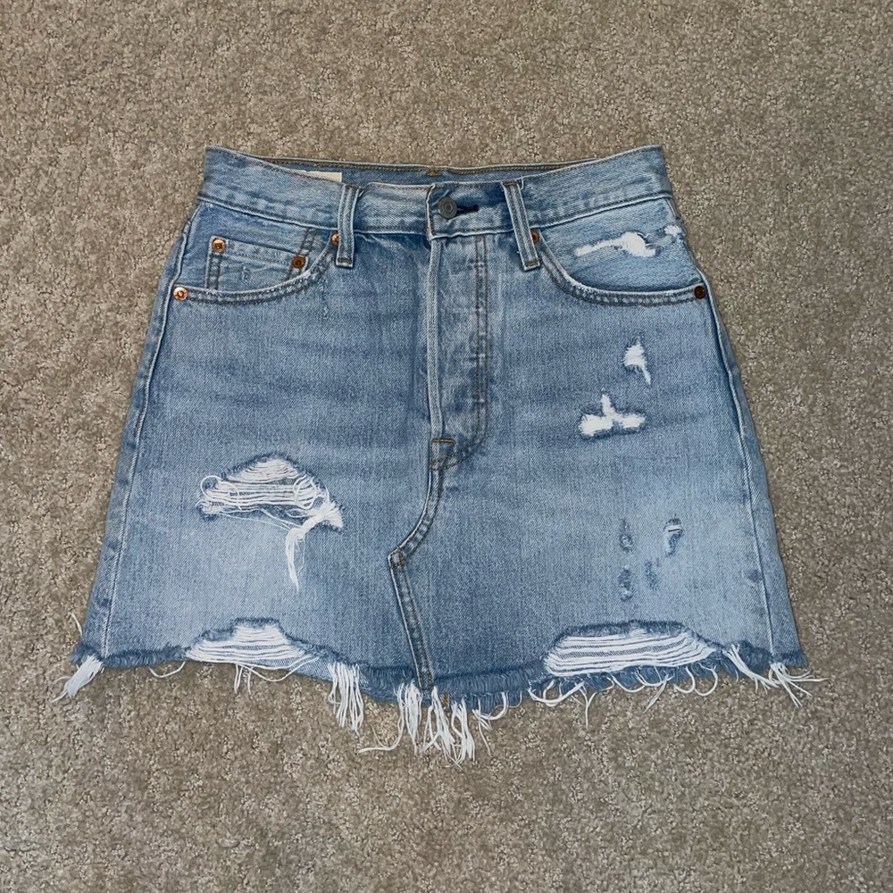Levi’s Distressed Denim Skirt
